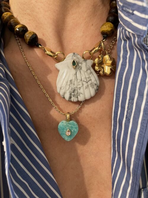 Pendentif Pendant Amazonite Blue Love by SANDE PARIS jewel
