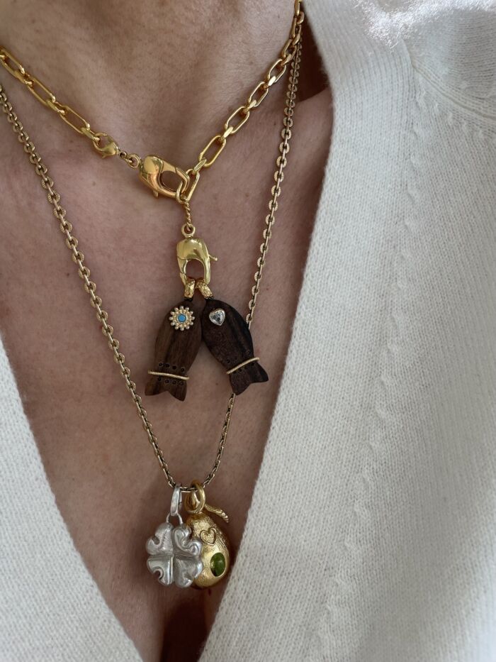 Pendentif EBONY poisson Fish pendant by SANDE PARIS bijoux