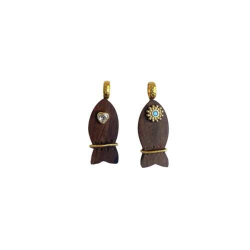 Pendentif EBONY poisson Fish pendant by SANDE PARIS. jewel