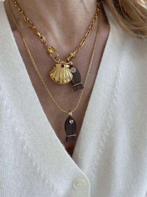Pendentif EBONY poisson Fish pendant by SANDE PARIS bijoux