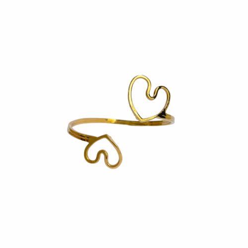 Bangle 2 hearts in Love Jonc 2 coeurs amoureux by SANDE PARIS
