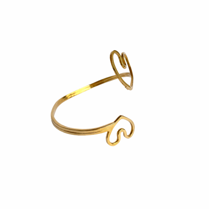 Bangle 2 hearts in Love Jonc 2 coeurs amoureux by SANDE PARIS