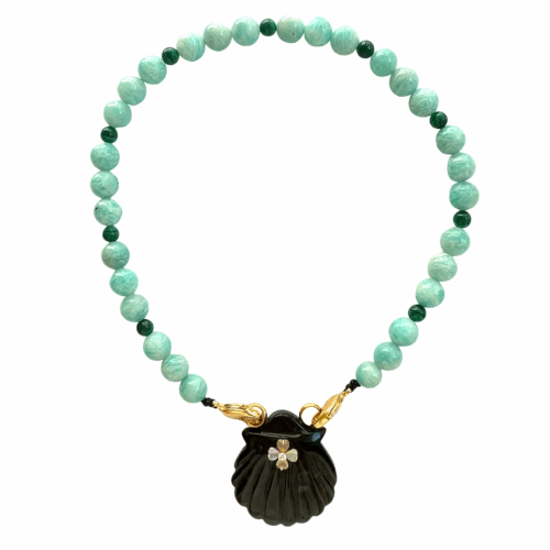 Collier Naya Black & necklace Amazonite Malachite by SANDE PARIS jewel