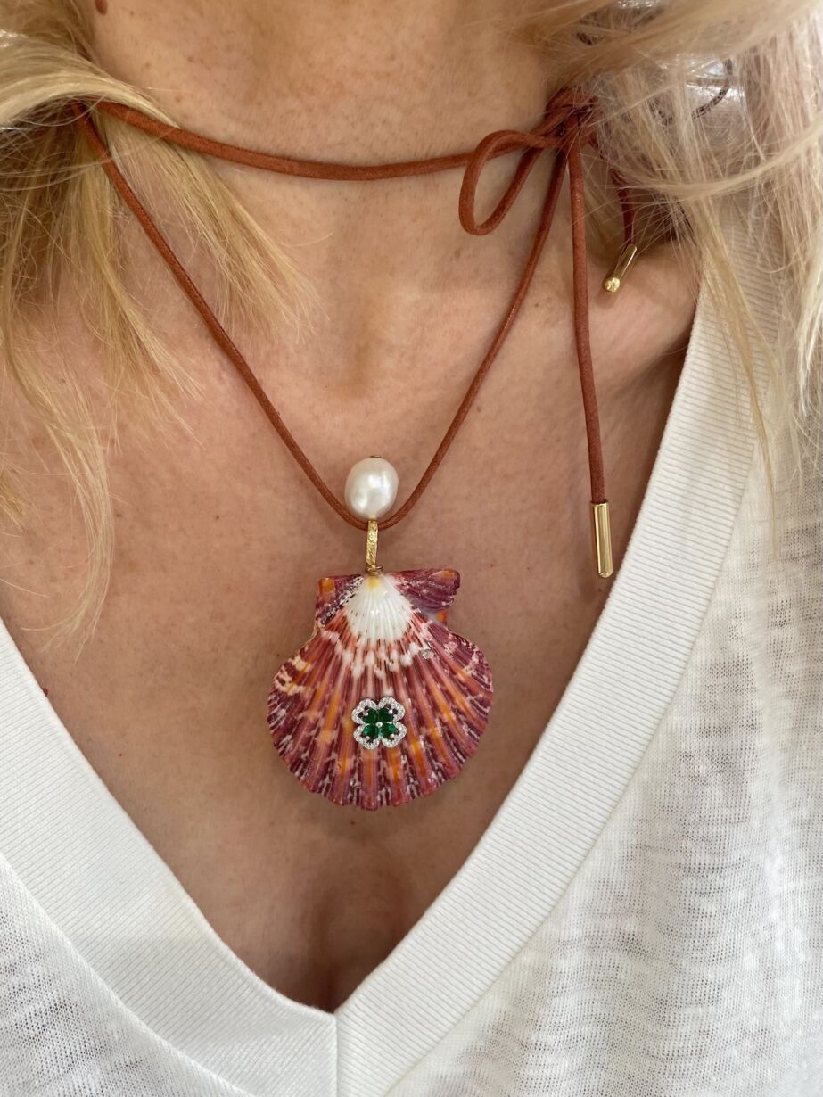 Long Necklace sea shell SELENA Sautoir coquillage by SANDE PARIS