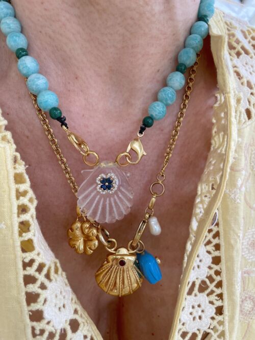 Collier necklace Crystal shell MINORQUE by SANDE PARIS bijou jewel