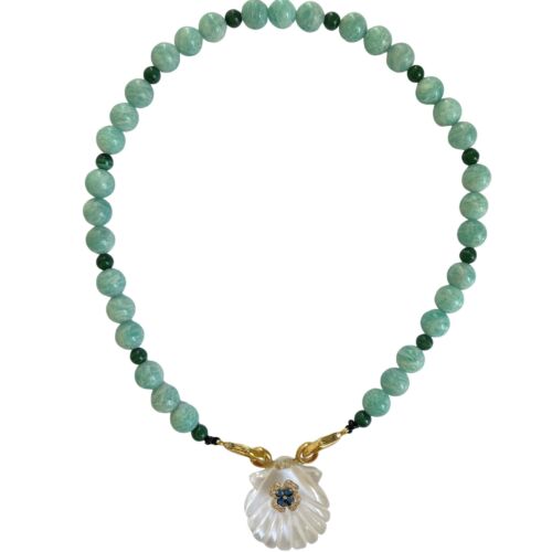 Collier necklace Crystal shell MINORQUE by SANDE PARIS bijou jewel
