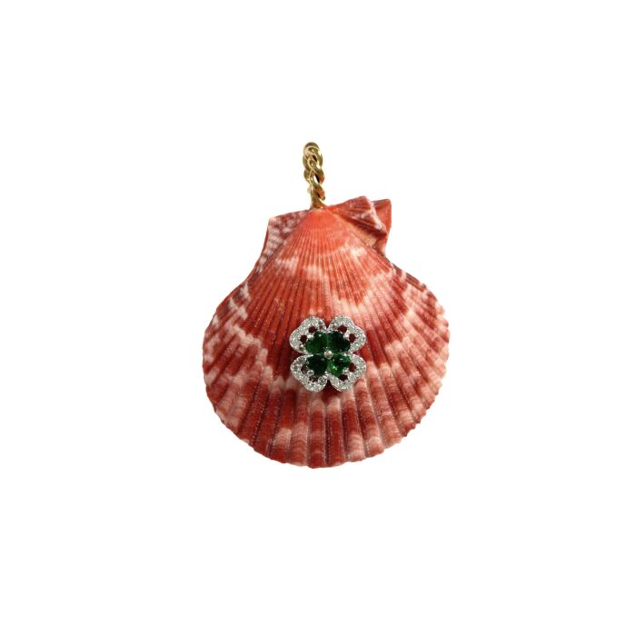 Orange shell pendant by Sande paris bijoux