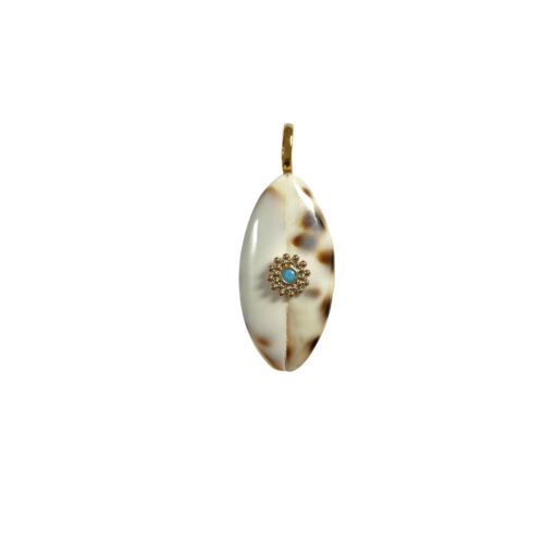 Pendentif TIGER SHELL turquoise by SANDE PARIS jewellery