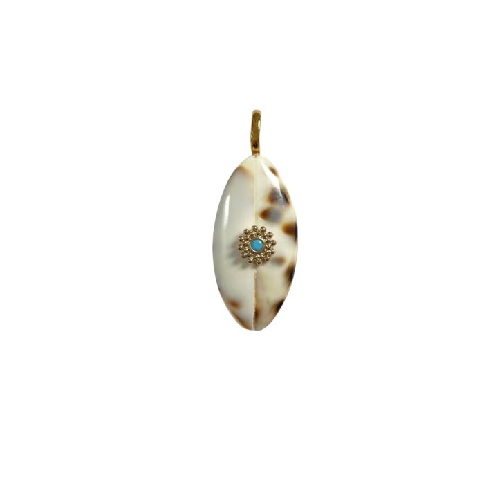 Pendentif TIGER SHELL turquoise by SANDE PARIS jewellery