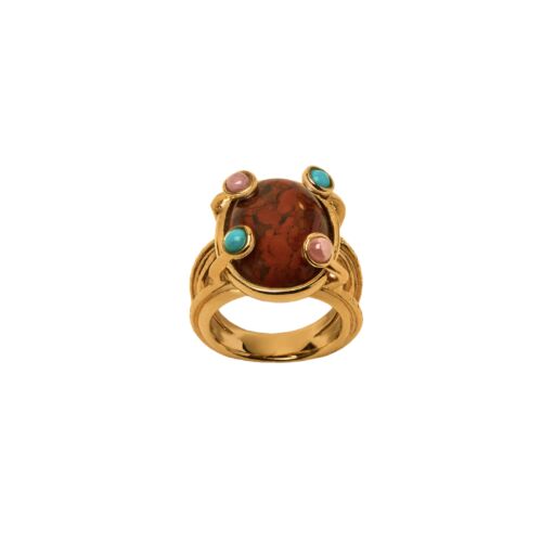 Bague Ring JOY Red Jasper Pase rouge by SANDE PARIS bijoux