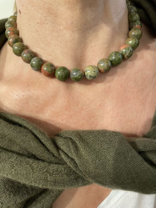 Collier Necklace Unakite by Sande paris bijoux jewel