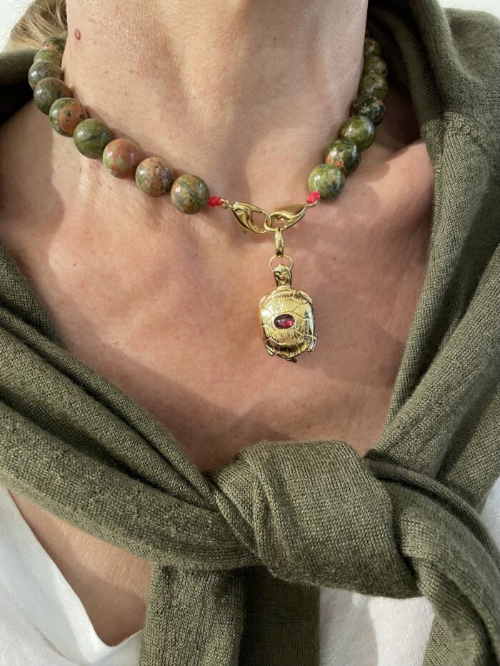 Collier Necklace Unakite by Sande paris bijoux  jewel