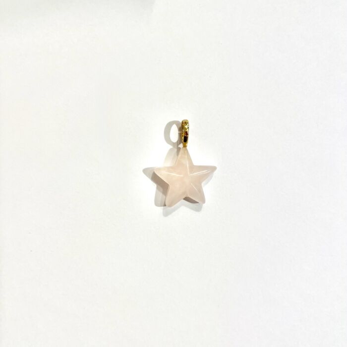 Pendentif Etoile Quartz Rose Pendant Star Pink Quartz by Sande Paris.