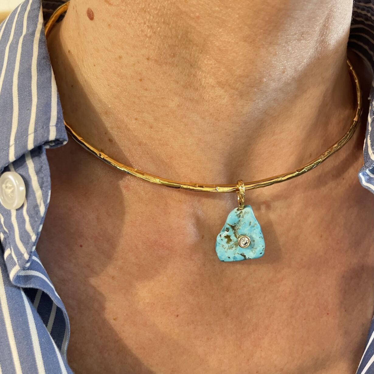 Torque Choker ATHENA textured wire by Sande Paris.