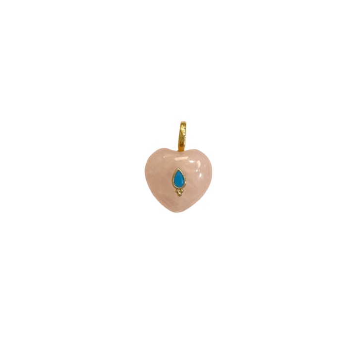 Pendentif Pendant Coeur Rose by Sande Paris. bijoux jewel