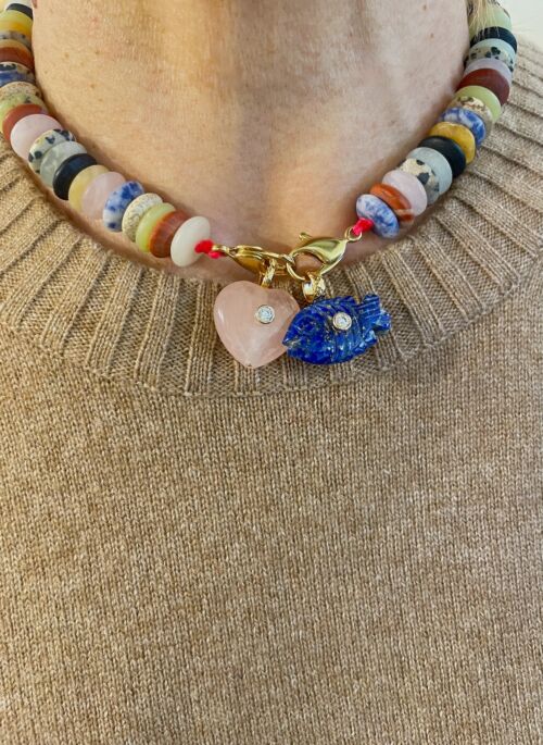necklace collier MULTI stones by Sande Paris bijoux