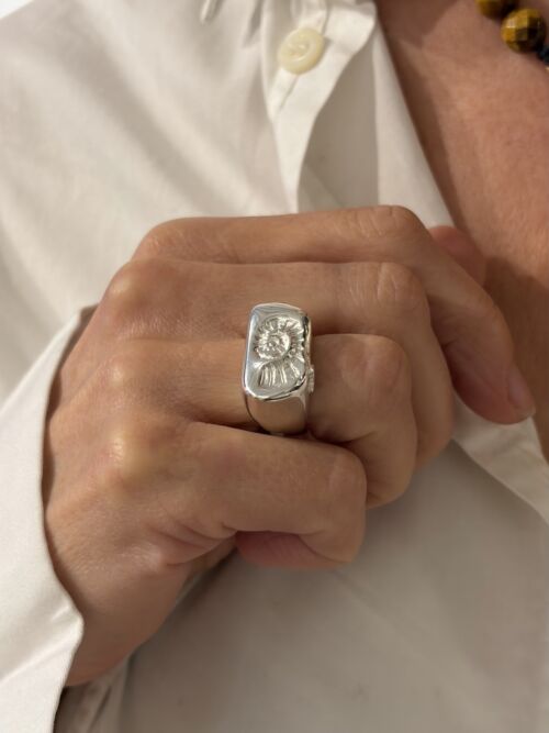 Bague Chevaliere CALYPSO argent Ring Signet CALYPSO sterling silver by Sande Paris jewellery.