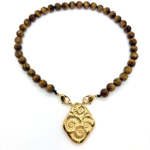 Collier oeil de tigre Tiger Eye necklace CALYPSO by Sande Paris jewel