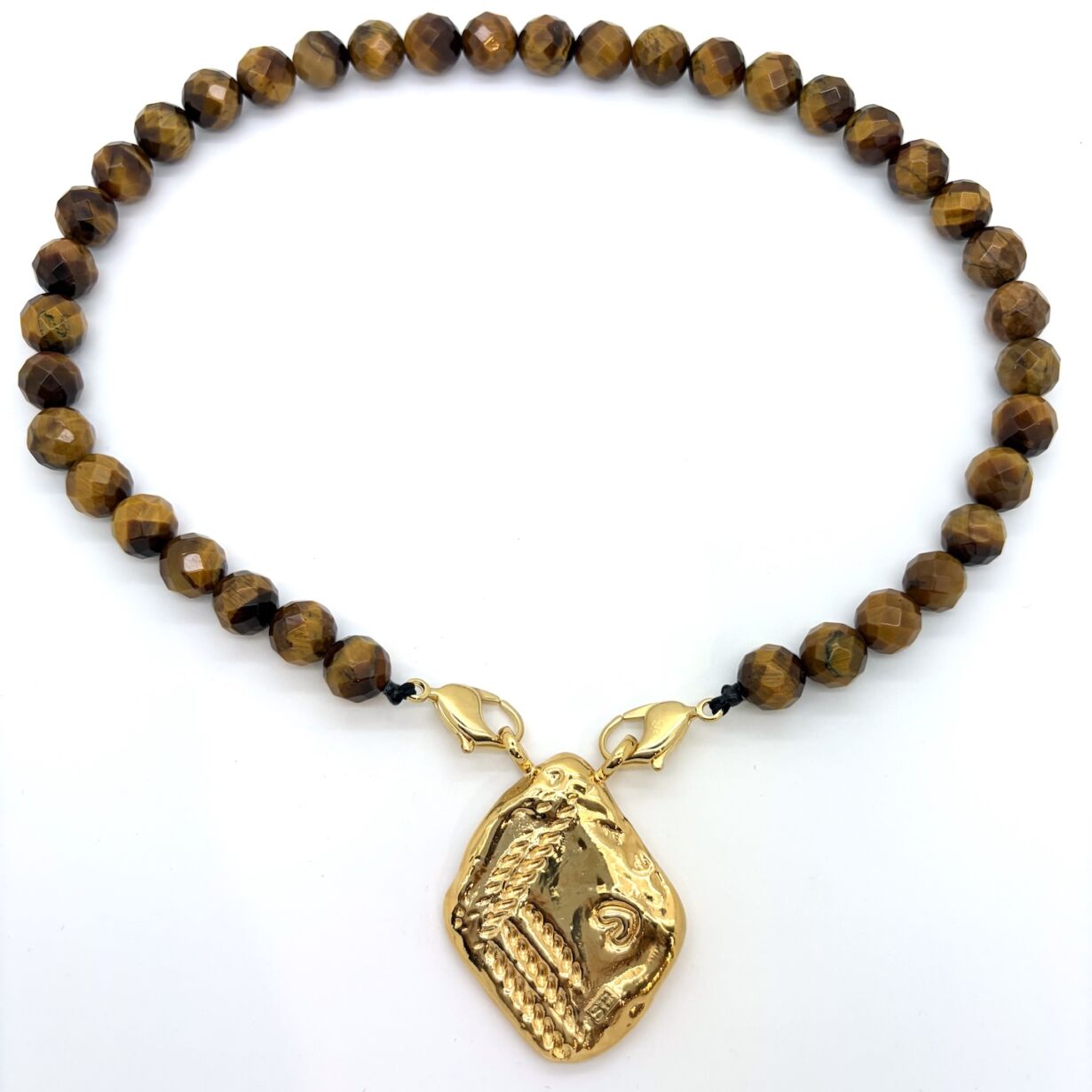 Collier oeil de tigre Tiger Eye necklace CALYPSO by Sande Paris jewel bijoux.