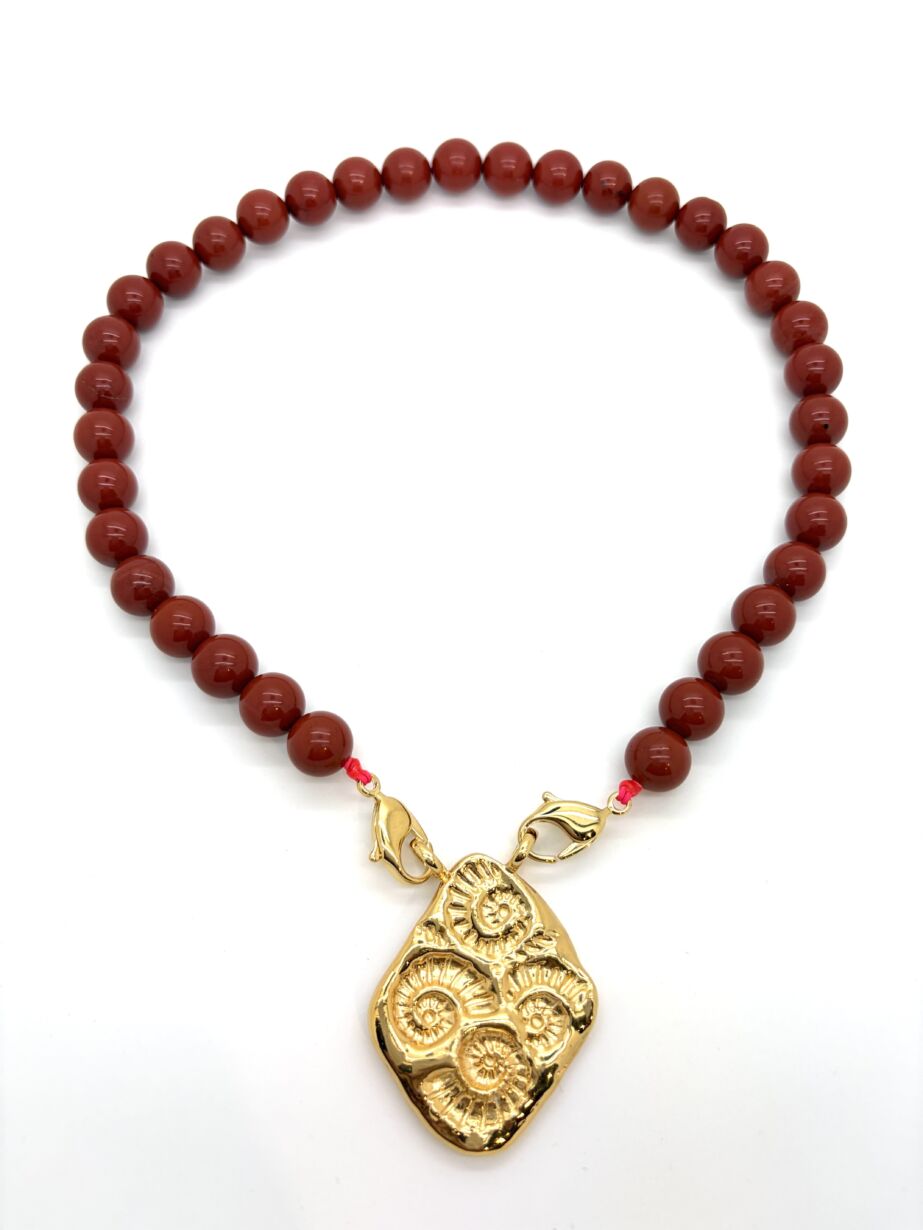 Neckalce Red Jasper collier Jaspe rouge CALYPSO by Sande Paris jewel