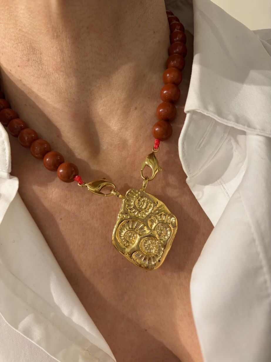 Neckalce Red Jasper collier Jaspe rouge CALYPSO by Sande Paris jewel bijou
