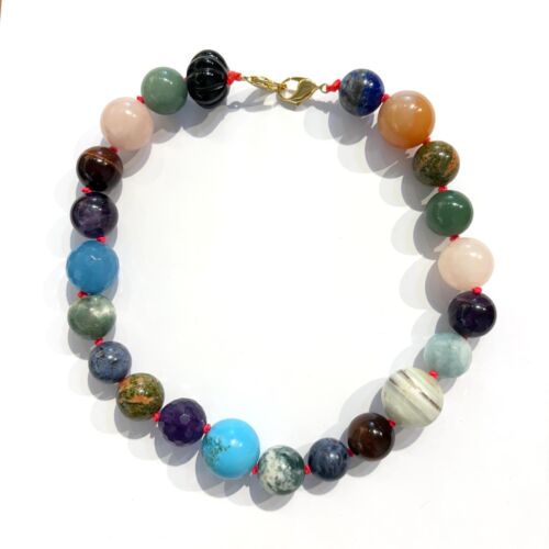 necklace collier MULTI stones large by Sande Paris bijoux