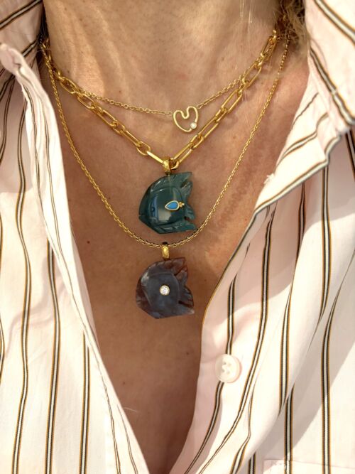 Fish pendant OSCAR pendentif Poisson by Sande paris jaspe