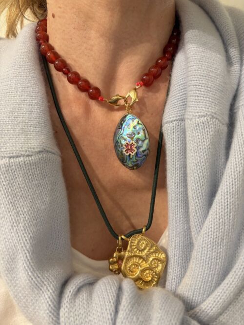 Collier Cornaline Carnelian necklace by Sande Paris bijou