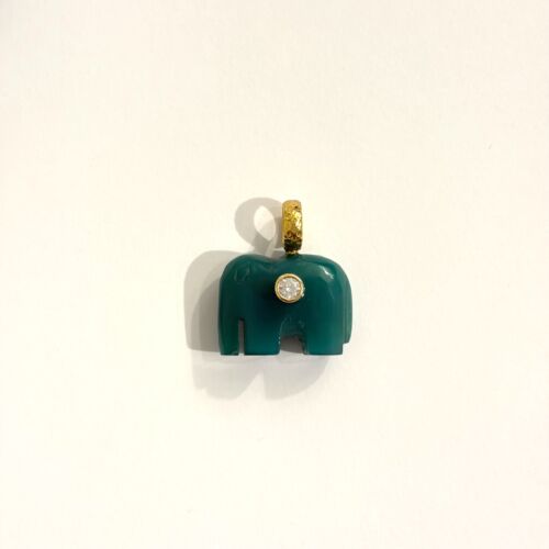 Leo Elephant in Garnet or Green quartz by Sande Paris jewelry