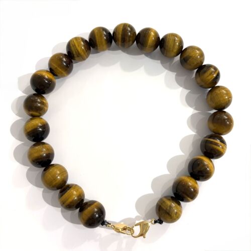 Tiger eye necklace large beads by Sande Paris Collier oeil de tigre larges perles