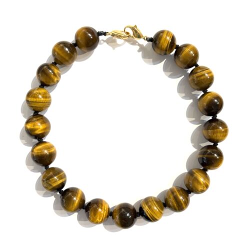 Tiger eye necklace large beads by Sande Paris Collier oeil de tigre larges perles. sande paris bijoux