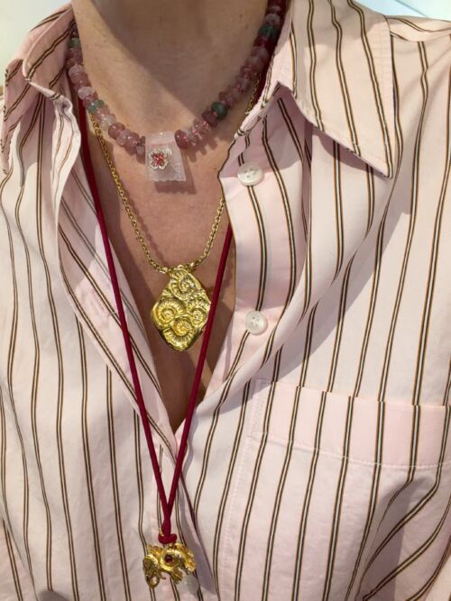 Collier Rose Tutti Frutti quartz rose Strawberry quartz Necklace Tutti Frutti Rose by Sande Paris jewel