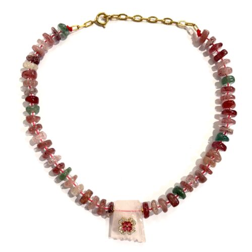 Collier Rose Tutti Frutti quartz rose Strawberry quartz Necklace Tutti Frutti Rose by Sande Paris jewel