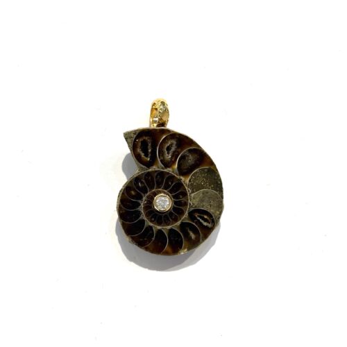 Pendant ammonite pendentif natural stone By SANDE PARIS.