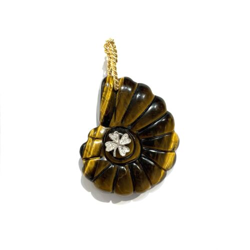 Tiger Eye Ammonite en Oeil de Tigre by Sande Paris bijoux jewelry