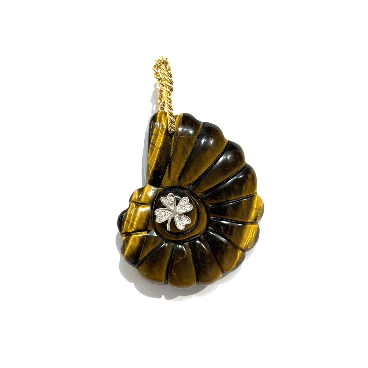 Tiger Eye Ammonite en Oeil de Tigre by Sande Paris bijoux jewelry