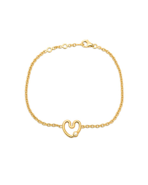 Bracelet-chaine-Coeur-Amour-Serti-Diamant-Or-18-carats-Sande-Paris-Fabrication-francaise