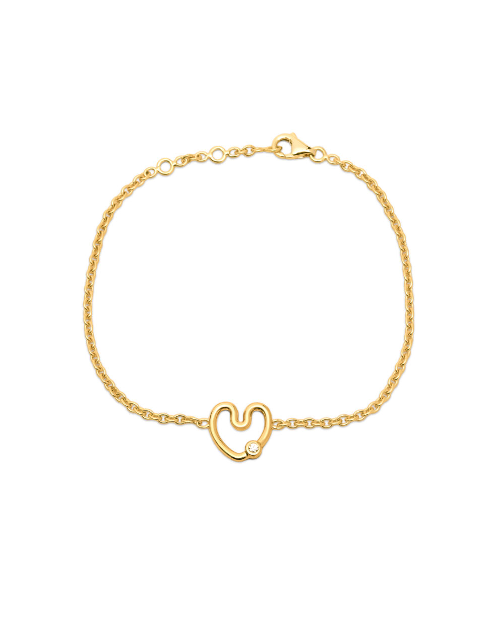 Bracelet-chaine-Coeur-Amour-Serti-Diamant-Or-18-carats-Sande-Paris-Fabrication-francaise