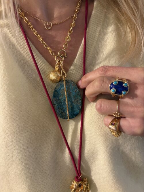 Large Pendentif Pendant jaspe ocean charms ocean jasper by SANDE PARIS jewel bijou
