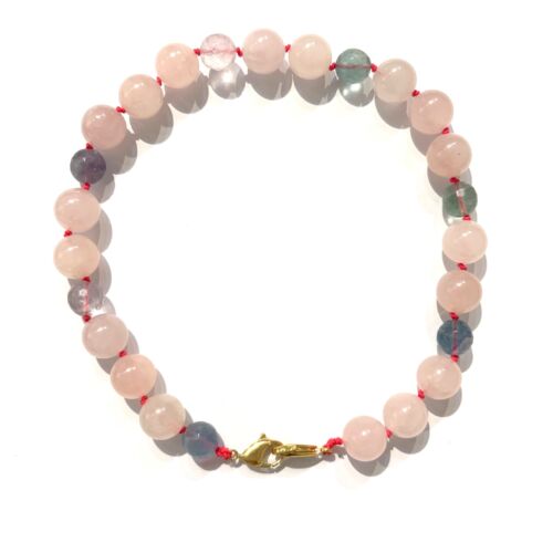 Collier Necklace Pink Quartz and Fluorite by Sande Paris