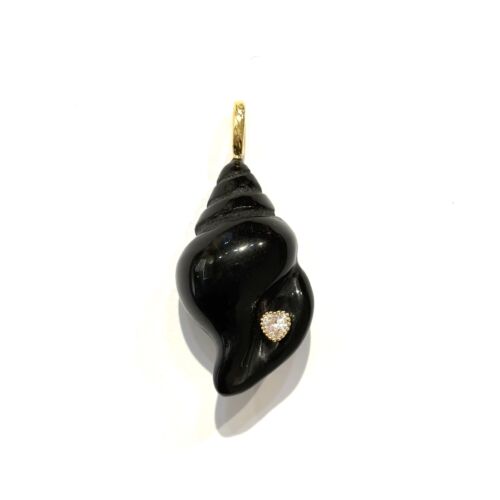 Coquillage pendentif pendant Shell AGOSTA Onyx Jaspe rouge Red Jasper Jade by Sande Paris