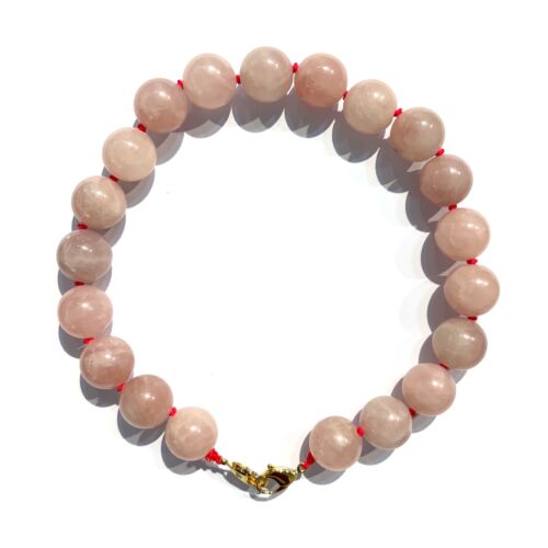 Large necklace collier Quartz Rose Pink quartz by Sande Paris