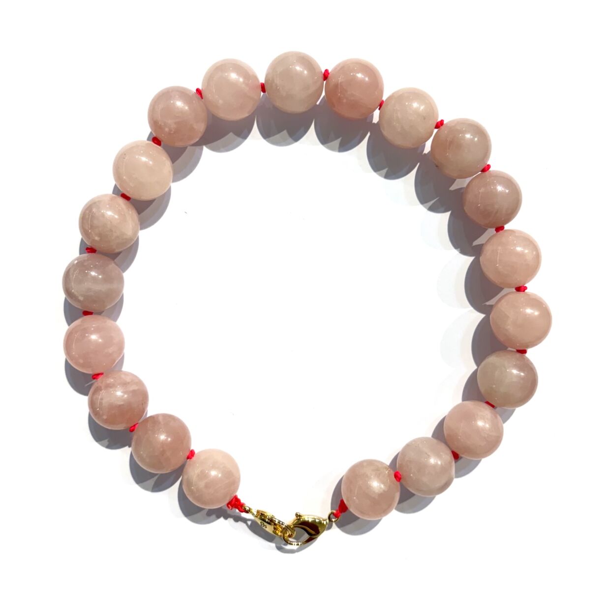 Large necklace collier Quartz Rose Pink quartz by Sande Paris