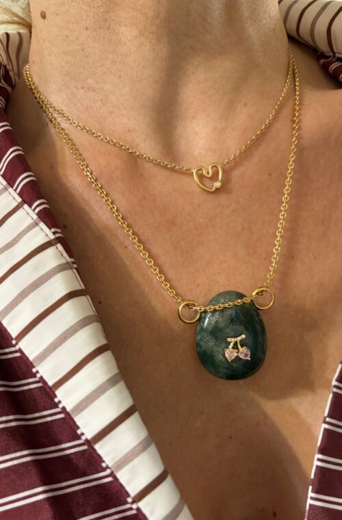 Pendant AGATE MOSS by Sande Paris bijoux