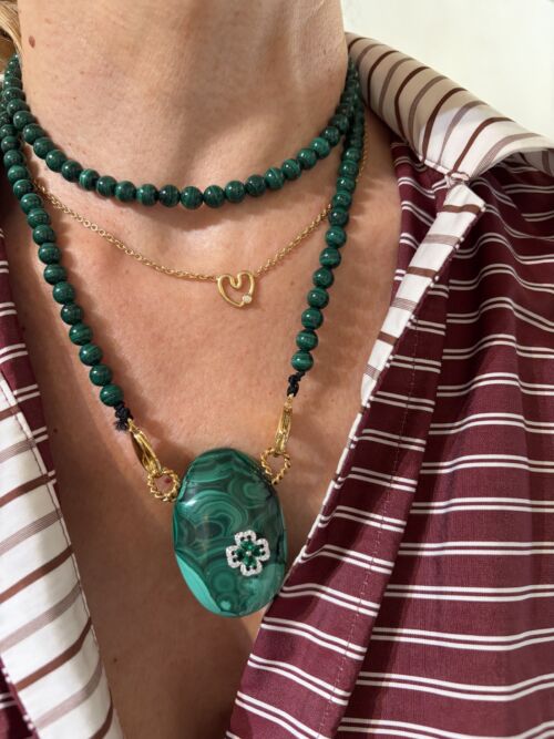 Pendentif Malachite Jacky pendant by Sande Paris
