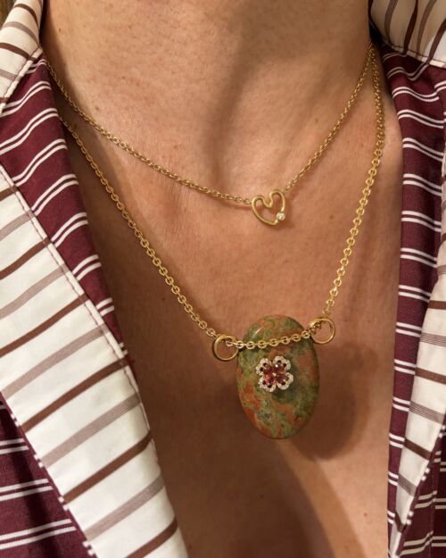 Pendentif Unakite pendant by Sande paris bijou