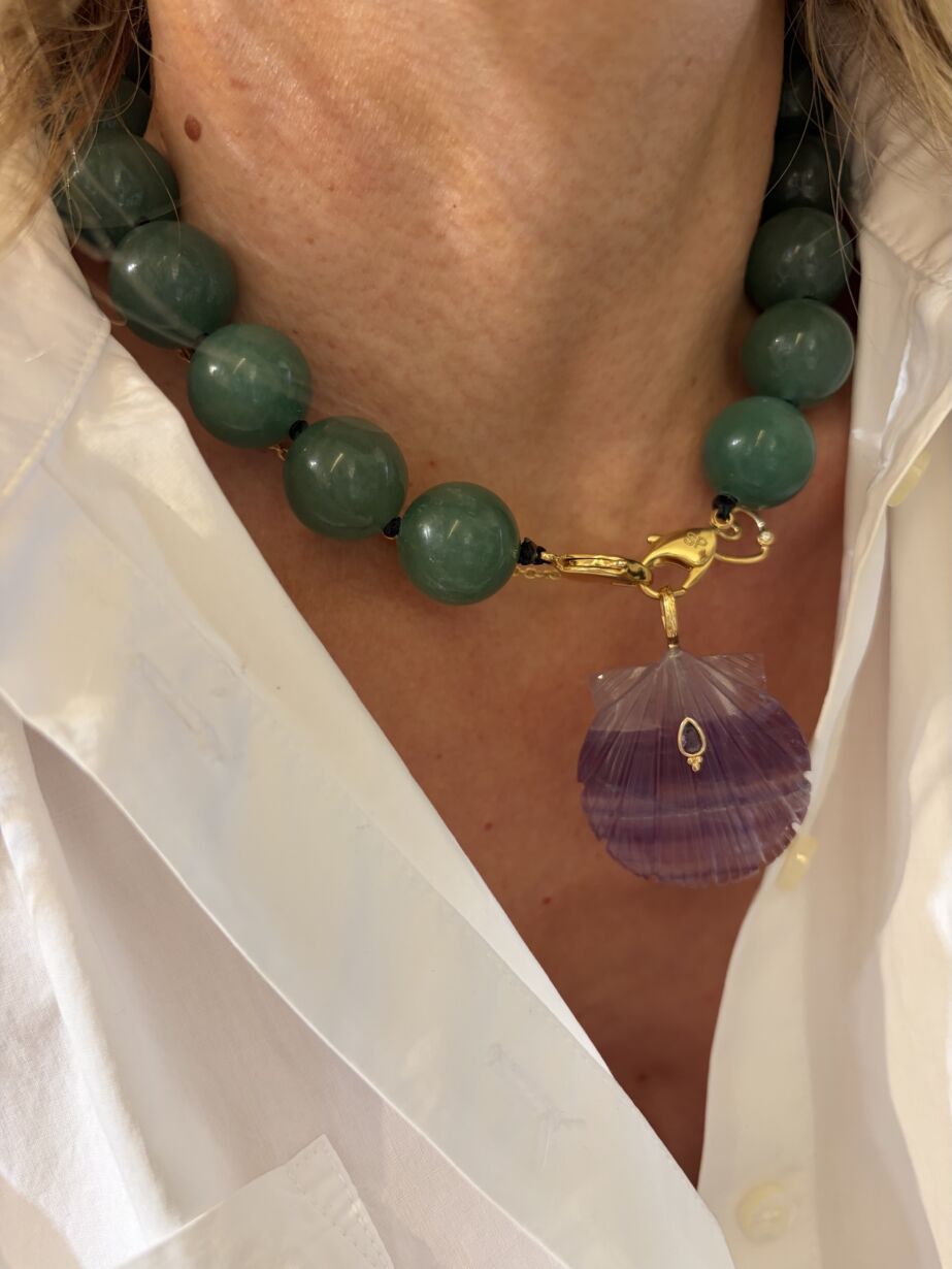 SYRA pendentif pendant Shell Coquillage en Amethyst by Sande Paris jewel. bijoux bijoux