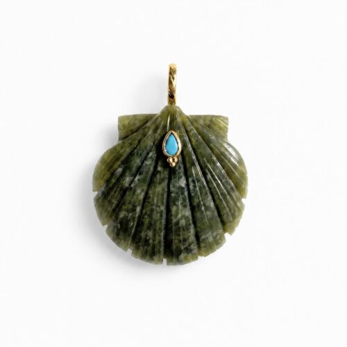 SYRA pendentif pendant Shell Coquillage en Vessonite by Sande Paris jewel. bijoux.